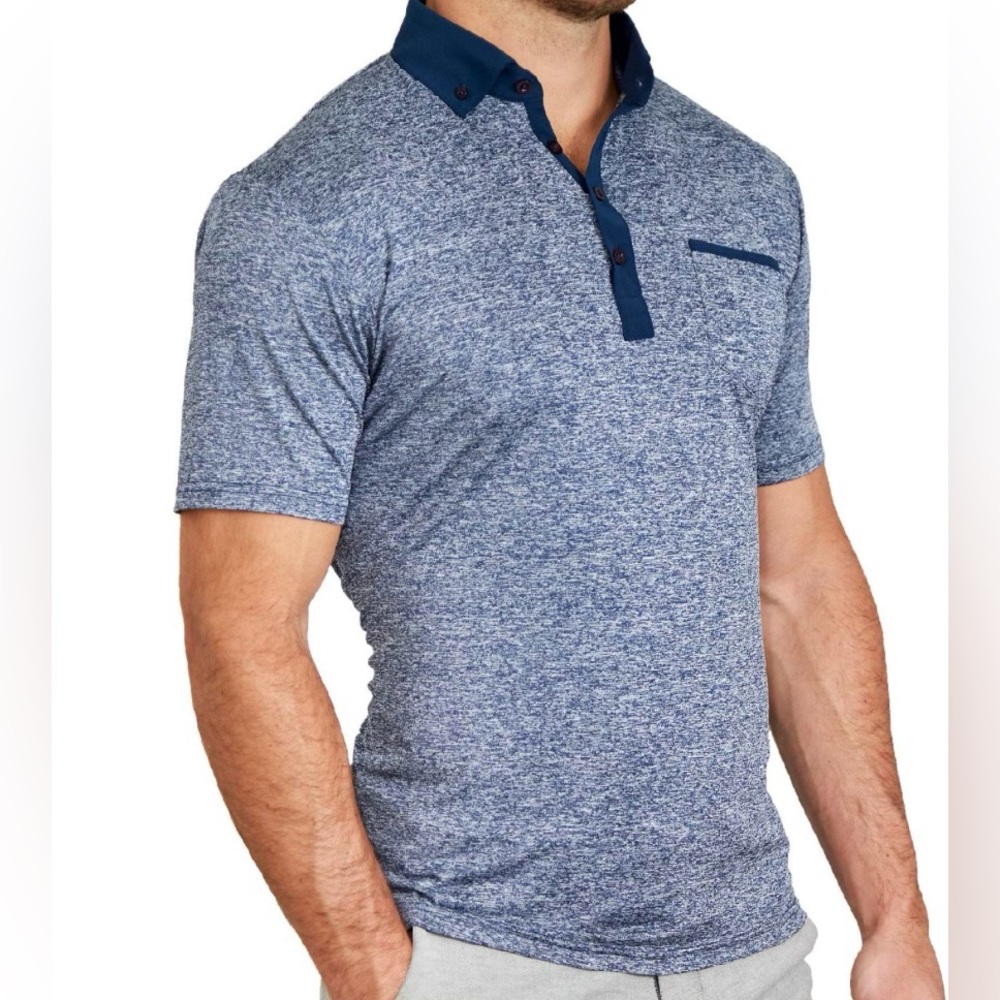 The Dozier heathered blue polo